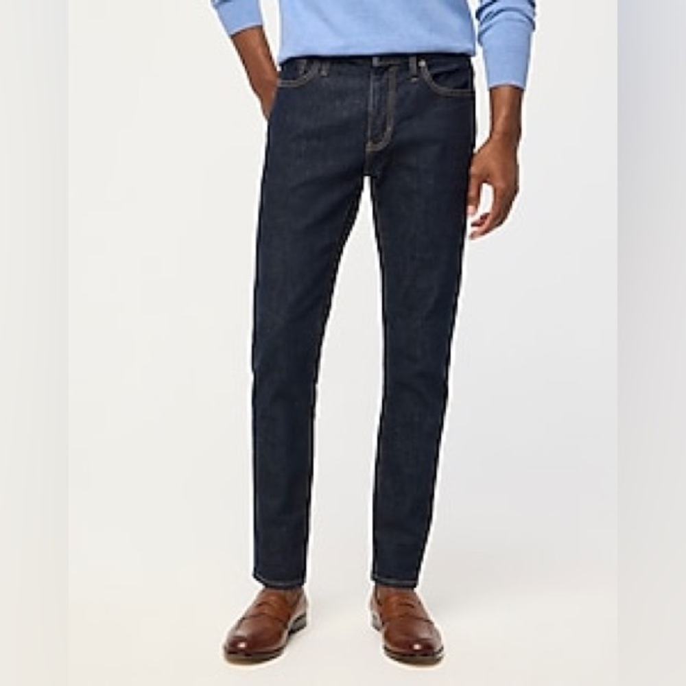 NWT J. Crew Factory Dark Blue Slim Signature Fit Jeans 34x32 sliced needs sewing